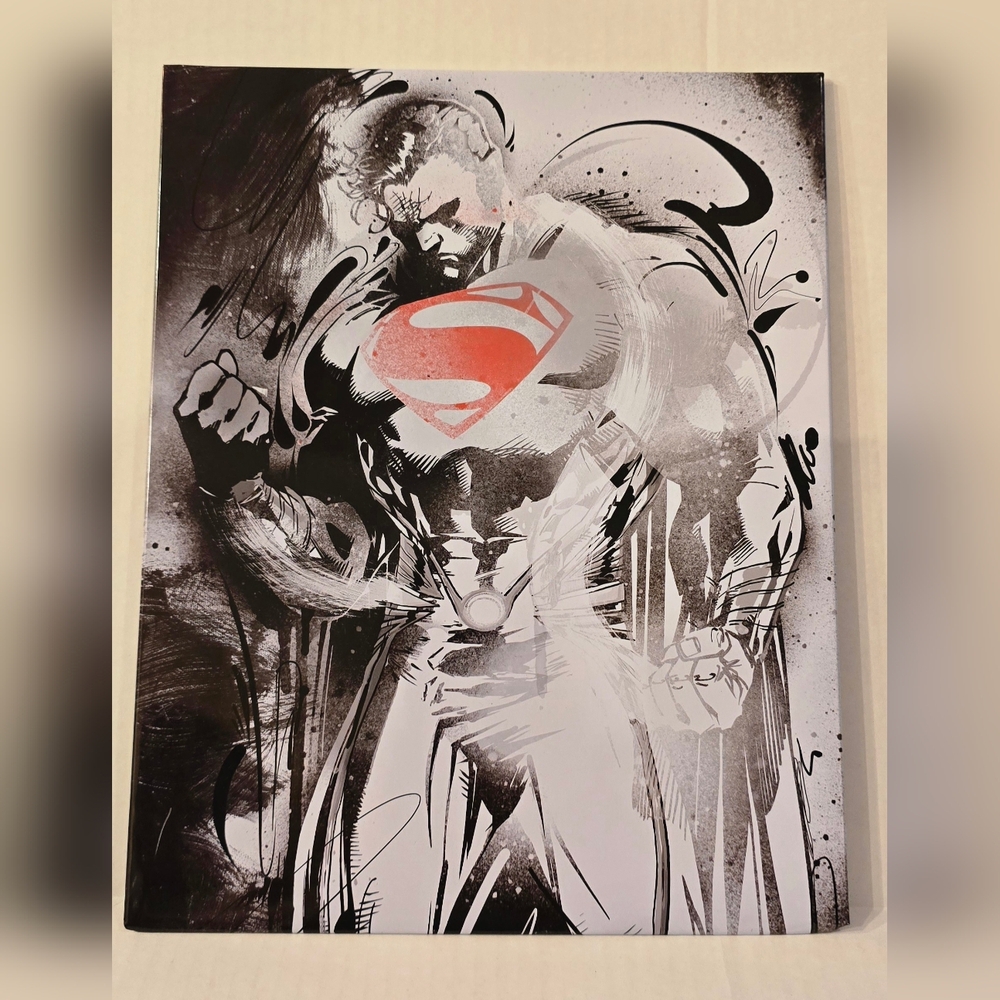 **5 for $20** Superman - Metal Black and White Art Print